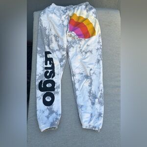 Freecity Tie-Dye Jogger Pants with Rainbow Graphic